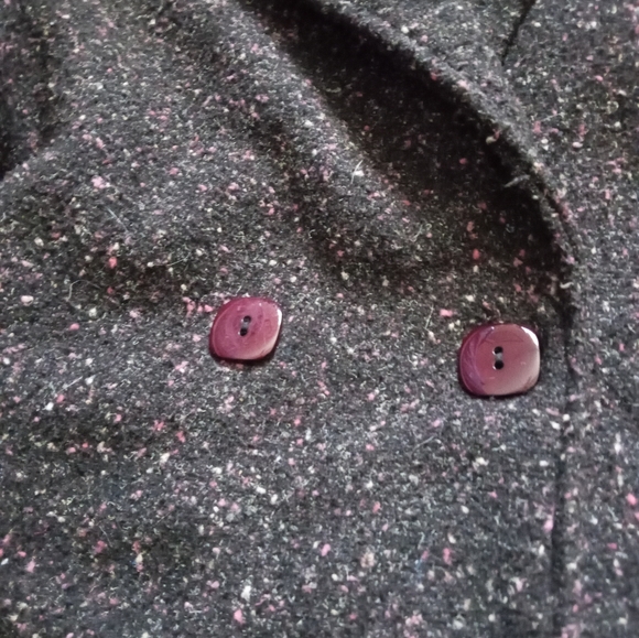 St Germain des Pris 80s soft black/dark grey flecked coat - Picture 4 of 11